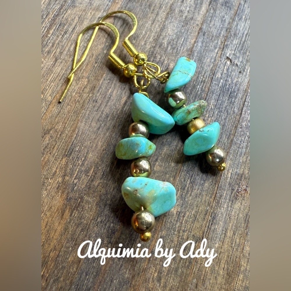 Alquimia Blue and Gold Dangle Earrings